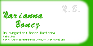 marianna boncz business card